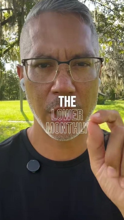 Joel discussing the lower monthly payment outdoors